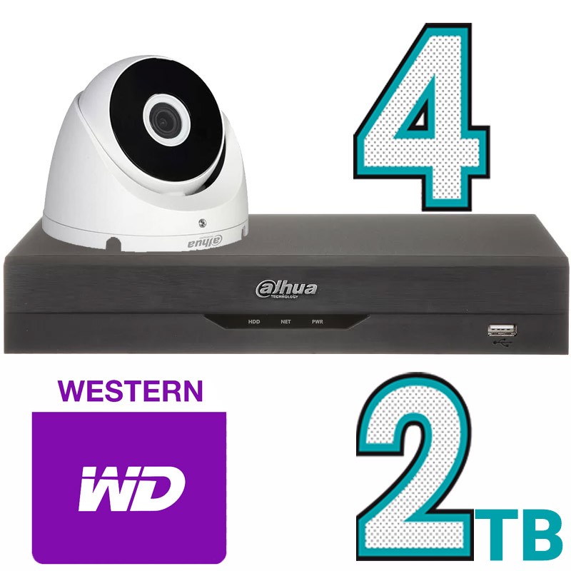 Dahua professional package 4 channel 4 mp Dome 2tb